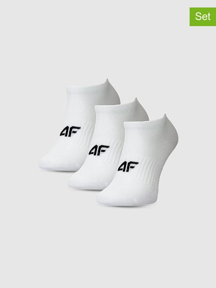4F Skarpety (3 pary) w kolorze białym