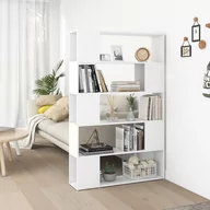 Regały - shumee Regał na książki/przegroda biały 100x24x155 cm płyta wiórowa - miniaturka - grafika 1