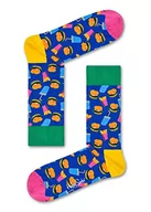 Skarpetki męskie - Happy Socks Hamburger, kolorowe i zabawne, Skarpety dla kobiet i mężczyzn, Niebieski-Zielony-Pomarańczowy-Różowy (36-40) - miniaturka - grafika 1