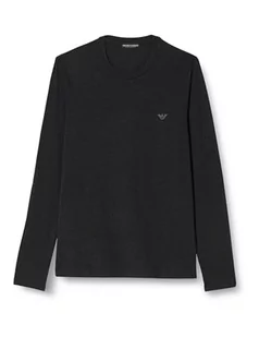 Emporio Armani Męski T-shirt z ciepłej wiskozy, czarny, L - Koszulki męskie - miniaturka - grafika 1