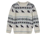 Swetry dla chłopców - lupilu® Sweter chłopięcy świąteczny (98 - 104, Beżowy/niebieski) - miniaturka - grafika 1
