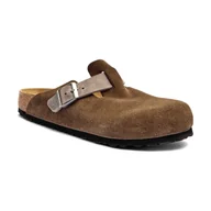 Klapki i japonki męskie - Birkenstock Mule Boston LEVE/LEOI zamsz regular fit - miniaturka - grafika 1