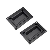 Zawiasy, okucia i inne akcesoria - Klamka płaska, klamka do drzwi płaska, do skrzynek narzędziowych, 130 x 91 mm, czarna, 2 sztuki - miniaturka - grafika 1