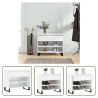 Szafki na buty - The Living Store Stojak na buty biały wysoki połysk 70x36x60 cm materiał drewnopochodny - miniaturka - grafika 1