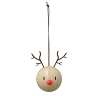Zawieszki - Zawieszka bombka Hoptimist Reindeer Ornament 2 szt beżowa - miniaturka - grafika 1