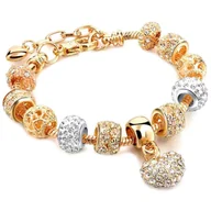 Bransoletki - BRANSOLETKA MODUŁOWA charms ZŁOTA serduszko GOLD - miniaturka - grafika 1