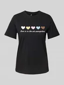 Koszulki i topy damskie - T-shirt o kroju regular fit z czystej bawełny model ‘MARIA’ - miniaturka - grafika 1