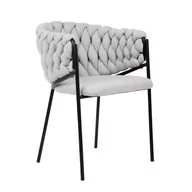 Krzesła - Stylowe krzesło MERLE w tkaninie szare GLAMOUR 57x59x78 cm HOMLA - miniaturka - grafika 1