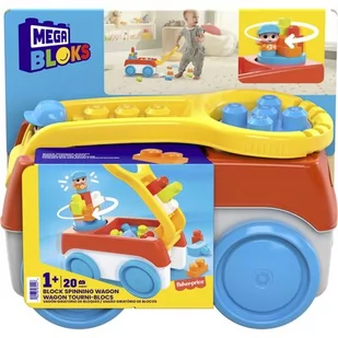 FISHER PRICE Mega Bloks Wózek z klockami Buduj i kręć HHN00 - Klocki - miniaturka - grafika 1