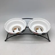 Miski dla kotów - Yarro International YARRO MISKA CER DLA KOTA PODWÓJNA 13x5cm - miniaturka - grafika 1