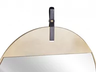 Lustra - Metalowe Okrągłe Lustro Ścienne Na Pasku Ø 60 Cm Złote Gurs - miniaturka - grafika 1