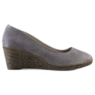 Goodin Lekkie Czółenka Na Koturnie szare - Czółenka - miniaturka - grafika 1