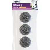 Ściereczki, gąbki, czyściki - Zmywak spiralny 3 sztuki srebrny Pucuś New - miniaturka - grafika 1