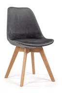 Krzesła - krzesło DUBLIN skandynawskie z poduszką welurowe szare - miniaturka - grafika 1