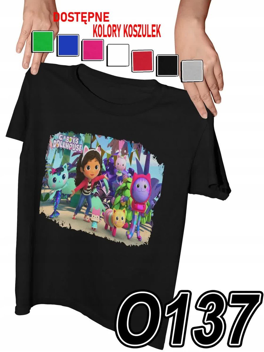 Koszulka Dziecięca Z Nadrukiem Koci Domek Gabi Bajki - M 134-140