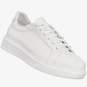 Półbuty męskie - Sneakersy Męskie Skórzane Buty Sportowe Półbuty Białe Faber Biały 44 - miniaturka - grafika 1