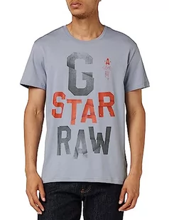 G-STAR RAW Wrinkled Letters T-shirt męski, Szary (Dim Grey D24693-336-3885), XXL - Koszulki męskie - miniaturka - grafika 1