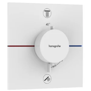 HANSGROHE 15572700 ShowerSelect Comfort E Bateria termostatyczna, podtynkowa do 2 odbiorników Biały Matowy - Baterie podtynkowe - miniaturka - grafika 1