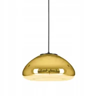 Lampy sufitowe - Lampa Sufitowa Wisząca Szklana Lustrzana Złota - miniaturka - grafika 1