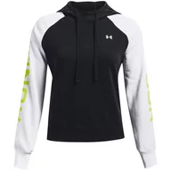 Bluzy damskie - Bluza Damska Under Armour Rival Fleece Cb Hoodie Czarno-Biała 1365861 002-Xl - miniaturka - grafika 1