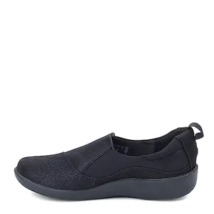 Clarks CloudSteppers Sillian Paz wsuwane mokasyny damskie, Czarny nubuk syntetyczny, 41.5 EU szeroki - Moda i Uroda OUTLET - miniaturka - grafika 1