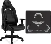 Fotele gamingowe - Fotel SENSE7 Vanguard PU czarny + Podkładka PREYON Falcon - miniaturka - grafika 1
