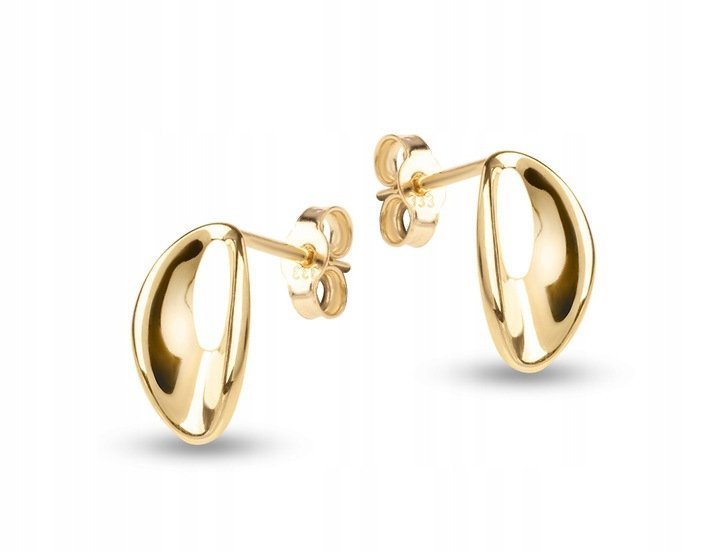 PIĘKNE ORYGINALNE ZŁOTE KOLCZYKI ŁEZKI KROPELKI 14KT 585