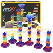 Kolejki i akcesoria - Urwiskowo, tor kulkowy kulodrom wyścig zjeżdżalnia kulek 84el - miniaturka - grafika 1