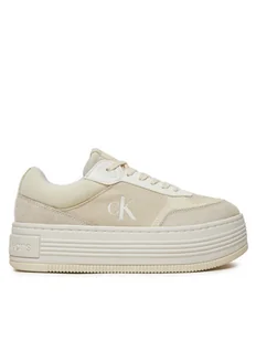Calvin Klein Jeans Sneakersy YW0YW01638 Beżowy - Sneakersy damskie - miniaturka - grafika 1