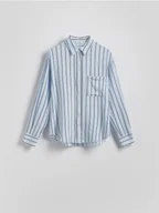 Koszule damskie - Reserved - Koszula z naszywaną kieszenią - jasnoturkusowy - miniaturka - grafika 1