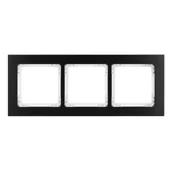 Klawisze i ramki - Karlik Ramka potrójna Deco metal - czarny szczotkowany, biały - miniaturka - grafika 1
