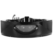 Wanny z hydromasażem - Wanna Narożna Led Z Hydromasażem 138 X 138 Cm Czarna Tocoa! - miniaturka - grafika 1