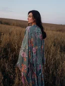 Bluzki damskie - Kimono Bloom Turkus LONG - miniaturka - grafika 1