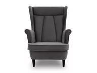 Fotele - Fotel welurowy, styl skandynawski, Valia, 79x100x100 cm, ciemny szary - miniaturka - grafika 1