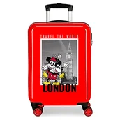 Walizki - Disney Mickey y Minnie Travel The World London Walizka kabinowa Czerwony 38x55x20 cms Sztywne zapięcie z boku 34L 2 kg 4 koła Podwójne bagaż ręczny, Czerwony, Talla única, Walizka kabinowa - miniaturka - grafika 1