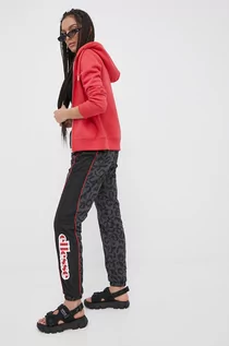 Spodnie damskie - Ellesse spodnie dresowe damskie kolor czarny joggery high waist - grafika 1