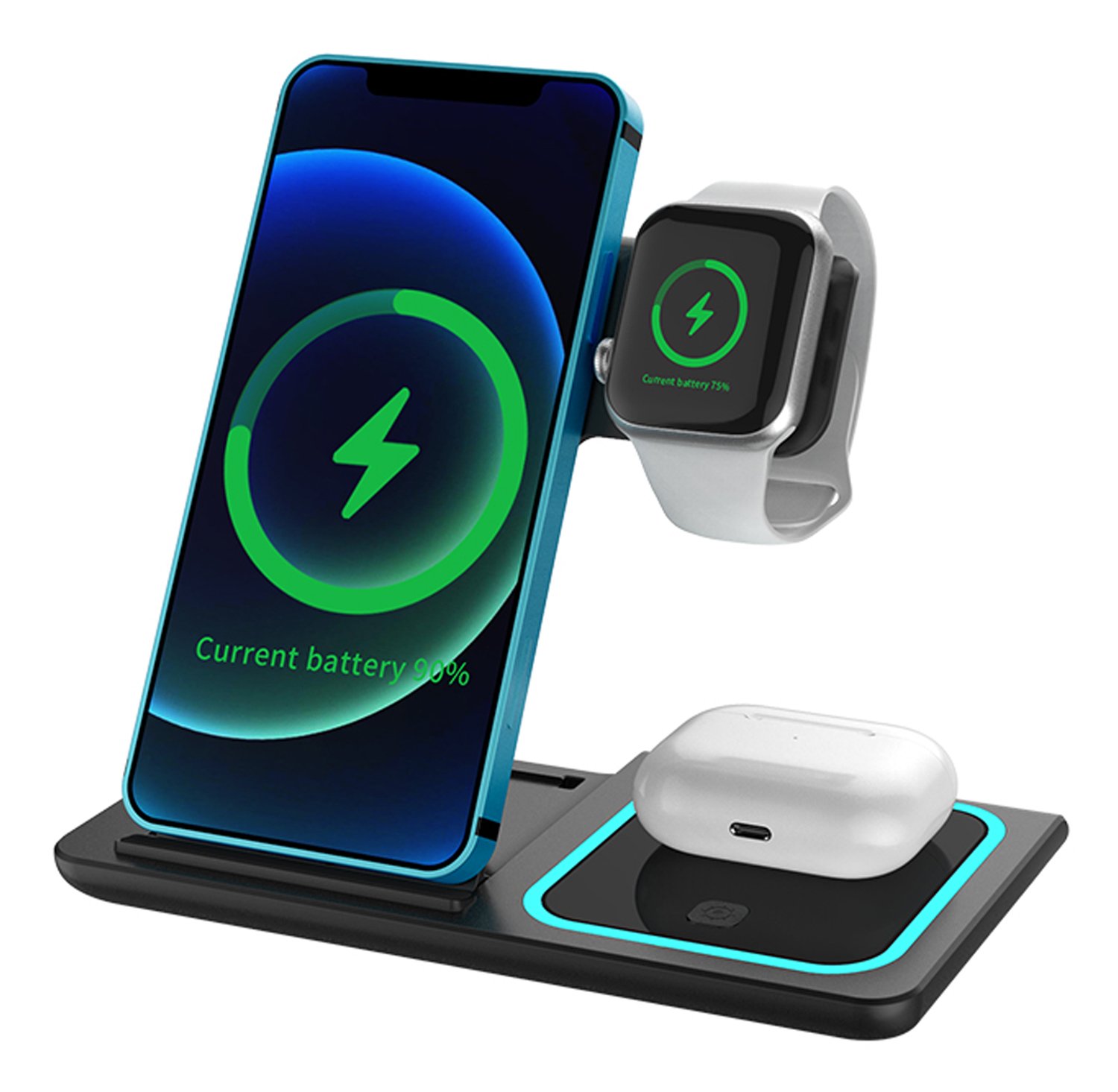 Bezprzewodowa ładowarka do Iphone 3w1-15W Qi, Apple Watch, Airpod
