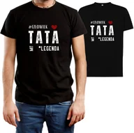 Koszulki męskie - T-SHIRT MĘSKI PREZENT DLA TATY NA DZIEŃ OJCA KOSZULKA CZARNA R-M A638 - miniaturka - grafika 1