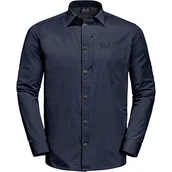 Koszule męskie - Jack Wolfskin Męska koszula z golfem Lakeside, night blue, L - miniaturka - grafika 1