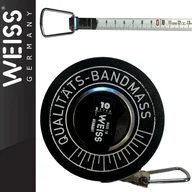 Poziomice, łaty, miary - WEISS Taśma stalowa lakierowana biała z haczykiem w kapslu 10m - miniaturka - grafika 1