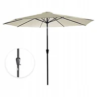 Parasole ogrodowe - PARASOL OGRODOWY DUŻY SOLIDNY SKŁADANY 3 M Z KORBKĄ REGULACJA XL ECRU - miniaturka - grafika 1