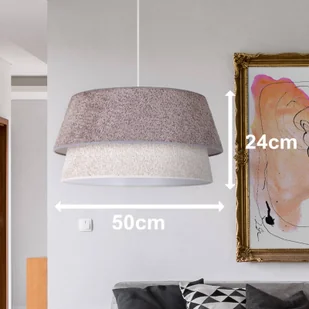 Euluna Żyrandol Boucle, Ø 50 cm, szary/ecru - Lampy sufitowe - miniaturka - grafika 2