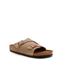 Klapki i japonki męskie - Birkenstock Skórzane klapki Zürich VL Taupe - miniaturka - grafika 1