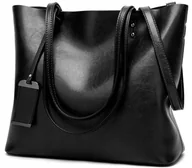 Torebki damskie - Torebka Skórzana Czarna A4 Pojemna Duża Klasyczna - miniaturka - grafika 1