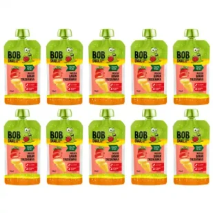 Bob Snail Smoothie bananowo-truskawkowe bez dodatku cukru zgrzewka 10 x 120 g - Soki i napoje niegazowane - miniaturka - grafika 1