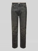 Spodnie męskie - Jeansy o kroju regular fit z 5 kieszeniami - miniaturka - grafika 1