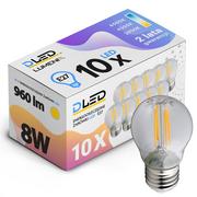 Żarówki LED - 10x Żarówka E27 LED FILAMENT 8W CIEPŁA 45mm Edison - miniaturka - grafika 1