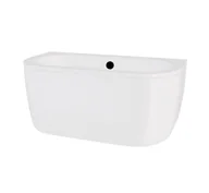 Wanny - Besco Wanna przyścienna Volya 150x75 cm kompozyt biały połysk syfon z napełnieniem przez przelew czarny WKV-150-WCO - miniaturka - grafika 1