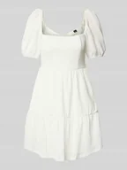 Sukienki - Sukienka mini z efektem stopniowania i prostokątnym dekoltem - miniaturka - grafika 1