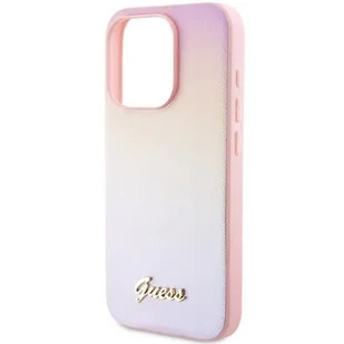 Etui Guess GUHCP14LPSAIRSP Apple iPhone 14 Pro hardcase Saffiano Iridescent Script różowy/pink - Etui i futerały do telefonów - miniaturka - grafika 7